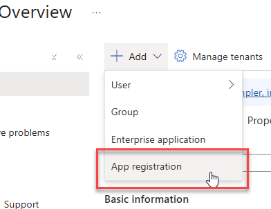 App Registration 메뉴
