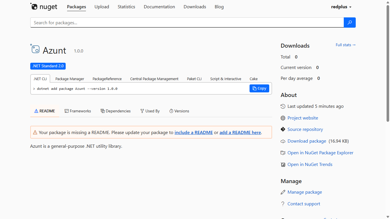 NuGet 갤러리에 등록 완료